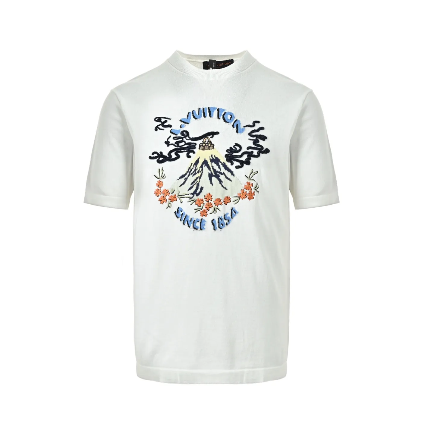 Louis Vuitton/Louis Vuitton Nigo joint letter embroidery jacquard pattern knitted short sleeves